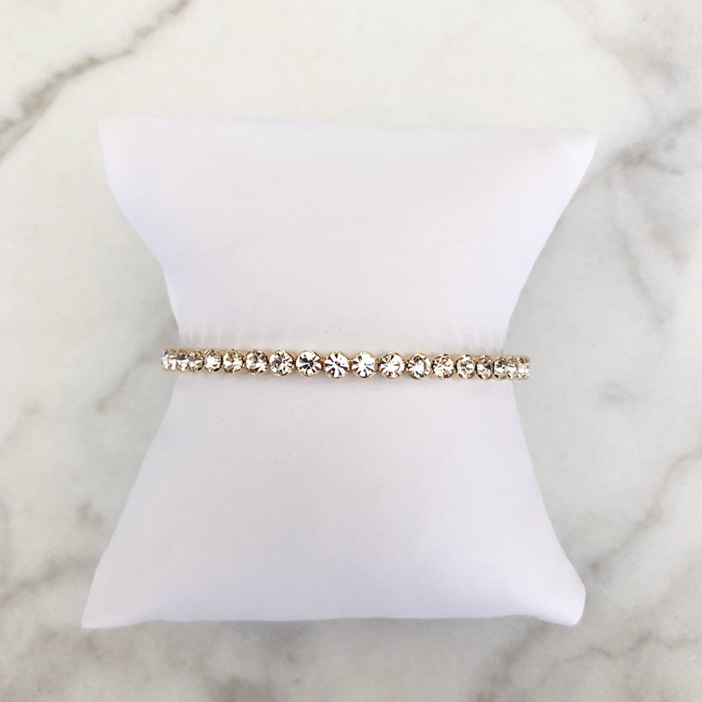 Gold Crystal Bangle Bracelet